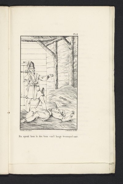 Seksen Liegean'ın Tervuren'e Yolculuğu (levha 3), 1830 Ve ona yüksek trajedinin tonunda hitap etti (nesne üzerindeki başlık) by Abraham Vinkeles