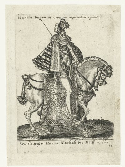 At sırtında Hollandalı beyefendi by Abraham de Bruyn (attributed to)