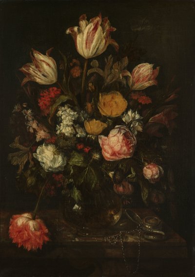 Çiçeklerle Natürmort by Abraham van Beyeren