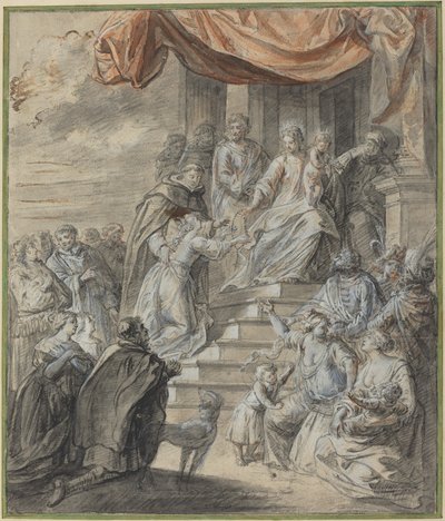 Tesbih ve Aziz ile Madonna ve Çocuk by Abraham van Diepenbeeck