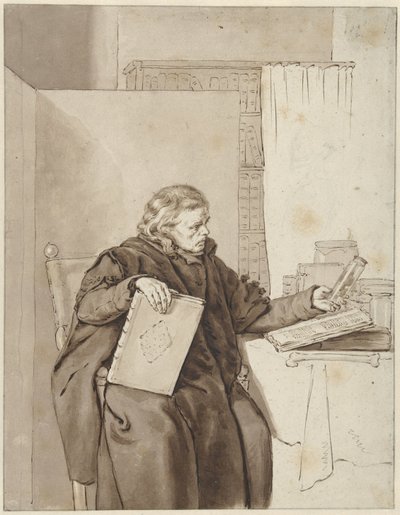 Bir çalışmada yaşlı bir adamın portresi by Abraham van Strij (I)