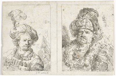 iki erkek büst by Abraham van Strij (I)