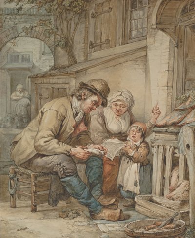 Kızlarına Şarkı Öğreten Ebeveynler, 19. Yüzyılın Başları. by Abraham van Strij
