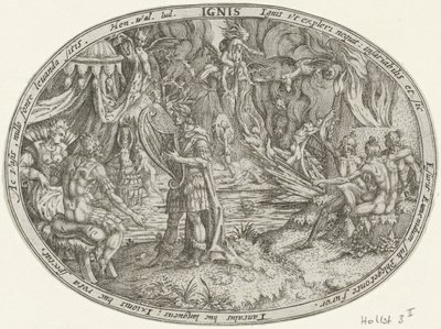Yeraltı Dünyasında Orpheus: Ateş Elementi Ignis (nesne üzerindeki başlık) Dört Element (dizi adı) by Abraham van den Hecken