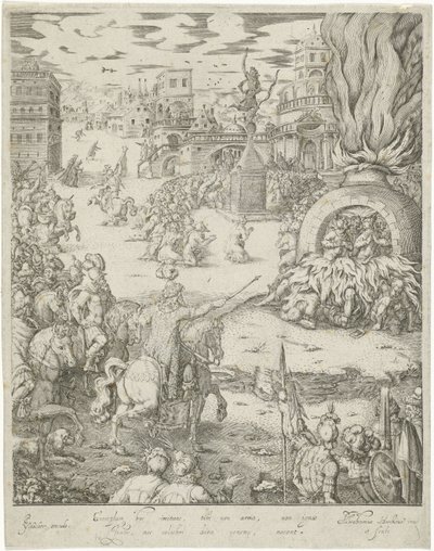 Ateşli fırında Shadrach, Meshach ve Abednego by Abraham van den Hecken