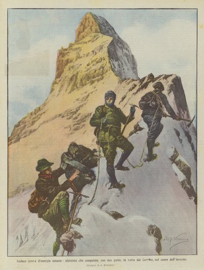 İnsan enerjisinin cüretkar kanıtı, kışın kalbinde Matterhorn
