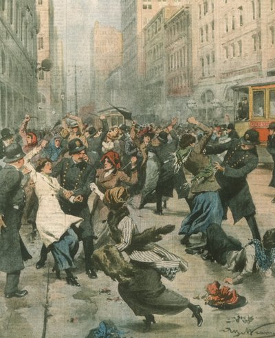 Sokakta işsizliği protesto eden kadınların kapak resmi; New York, ABD by Achille Beltrame