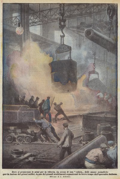 Silahların zafer için hazırlandığı yer by Achille Beltrame