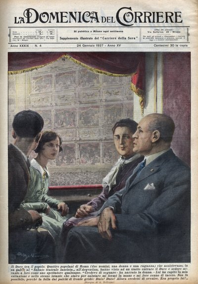 Faşist hükümetin başındaki Duce Benito Mussolini, Roma