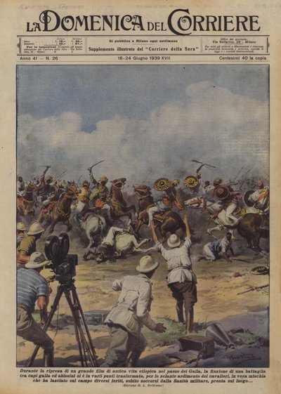 Galla ülkesinde antik Etiyopya yaşamının harika bir filmini çekerken, kurgu mu? by Achille Beltrame