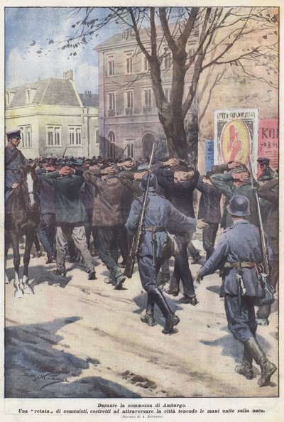 Hamburg isyanı sırasında by Achille Beltrame