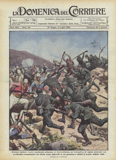 Arnavut ihanetine karşı İtalyan kahramanlığı by Achille Beltrame