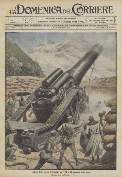 Topçumuzun devleri, atış anında bir 305 by Achille Beltrame