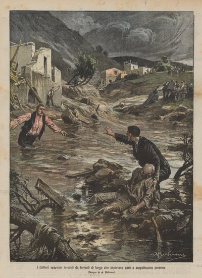Vezüv belediyeleri, evleri kaldıran ve insanları gömen çamur akıntılarına çarptı by Achille Beltrame
