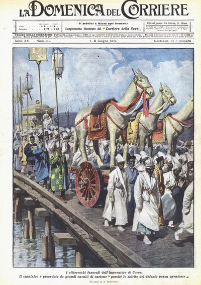 Kore imparatorunun renkli cenazesi by Achille Beltrame
