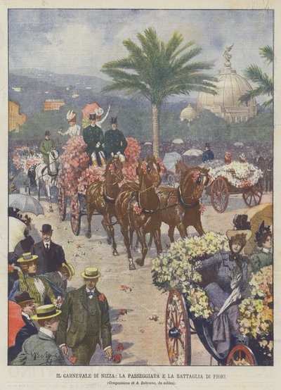 Güzel Karnaval, Yürüyüş ve Çiçeklerin Savaşı by Achille Beltrame