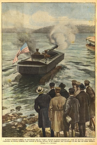 Yepyeni bir tank türü olan amfibi hücum tankı adına yapılan testler sırasında ? by Achille Beltrame