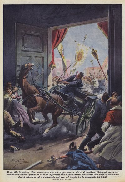 Kilisedeki at by Achille Beltrame