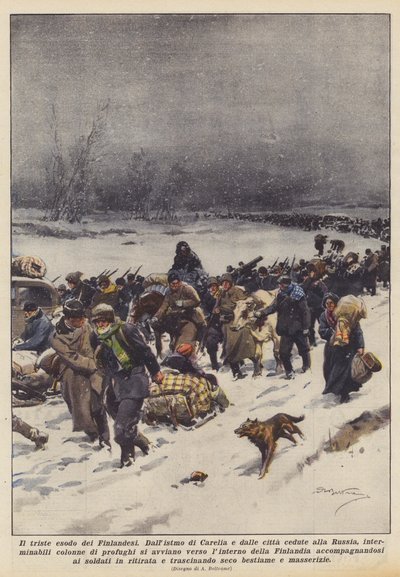 Finlerin üzücü göçü by Achille Beltrame