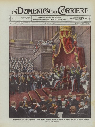 24. yasama meclisinin açılışı, Kral konuşmayı senatörler ve milletvekillerinin önünde okuyor mu? by Achille Beltrame