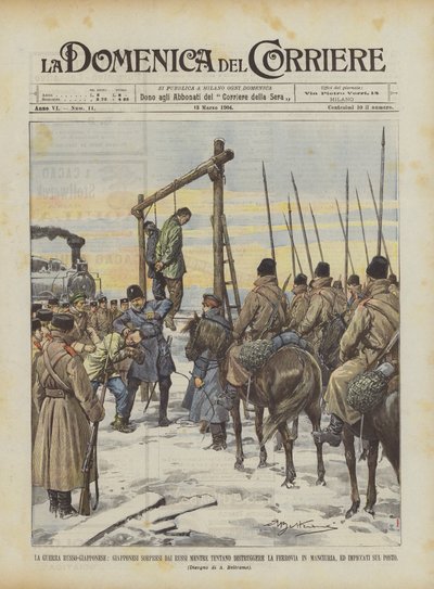 Rus-Japon Savaşı, Japonlar Demiryolunu Yıkmaya Çalışırken Ruslar Tarafından Şaşırdı mı? by Achille Beltrame