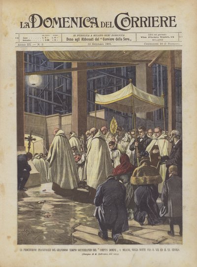 Milano'daki Corpus Domini Büyük Yeraltı Tapınağı'nın Açılış Alayı? by Achille Beltrame