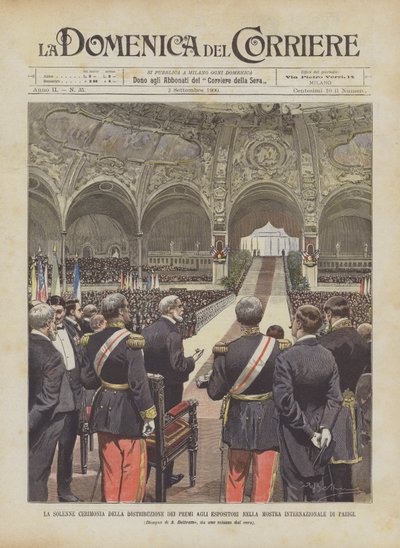 Paris Uluslararası Sergisinde Katılımcılara Ödüllerin Dağıtılmasının Resmi Töreni by Achille Beltrame