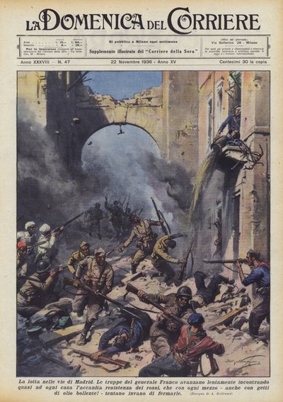 Madrid sokaklarında kavga by Achille Beltrame