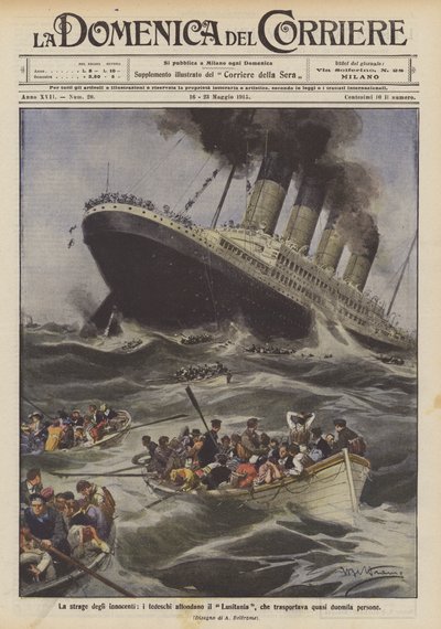Masumların katledildiği Almanlar, yaklaşık iki bin kişiyi taşıyan Lusitania