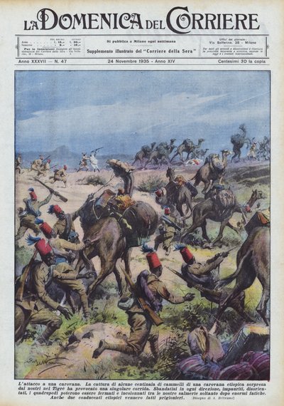 Bir karavana saldırı by Achille Beltrame