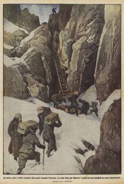 Halkımızın kış aylarında gerçekleştirdiği meşakkatli ahır çalışmaları by Achille Beltrame