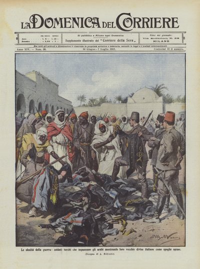 Arapları eski üniformalarını göstererek aldatan Türk askerleri savaşın ihaneti mi? by Achille Beltrame