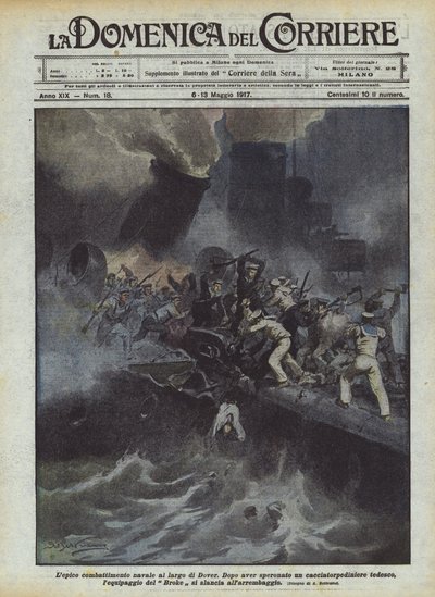 Dover kıyılarında destansı deniz savaşı by Achille Beltrame