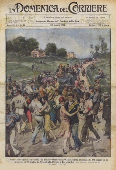 400 çift tarafından oynanan en son Amerikan eğlencesi, kros dansı? by Achille Beltrame
