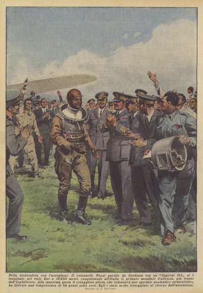 Uçak ile stratosferde by Achille Beltrame