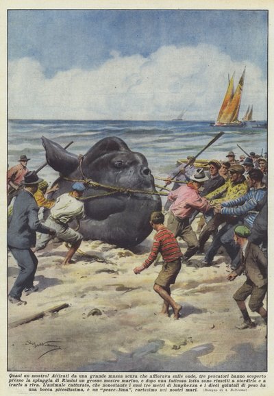 Neredeyse bir canavar! by Achille Beltrame