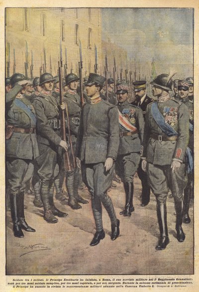 Askerler arasında asker by Achille Beltrame