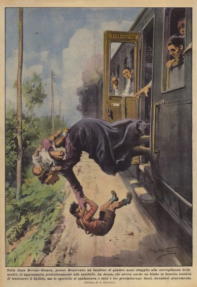 Bovino-Orsara hattında, Benevento yakınlarında, dört yaşında bir çocuk mu? by Achille Beltrame