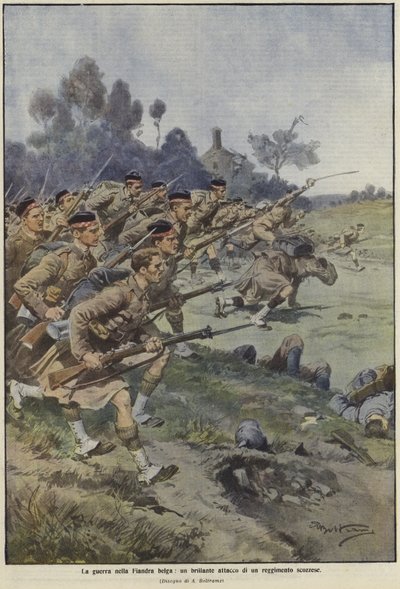 Flanders'daki savaş by Achille Beltrame
