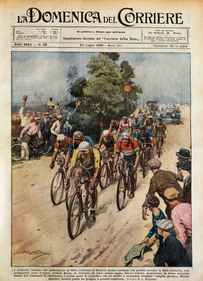Tour de France, Learco Guerra (1902-1963) önde gelen paket, La Domenica del Corriere
