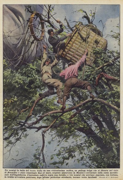 Rüzgarın merhametinde üç adam by Achille Beltrame