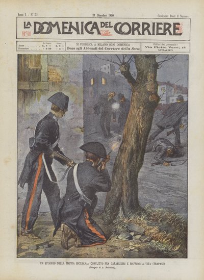 Sicilya Mafyasından Bir Bölüm, Carabinieri ve Mafiosi Arasındaki Çatışma For Life (Trapani) by Achille Beltrame