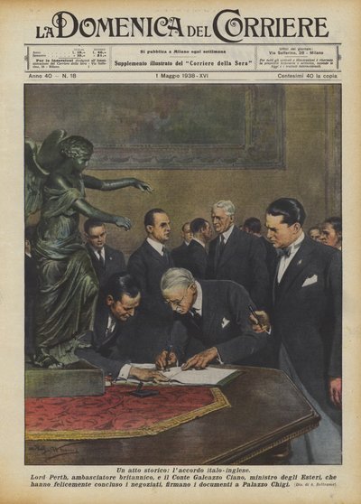 Tarihi bir hareket, İtalyan-İngiliz anlaşması by Achille Beltrame