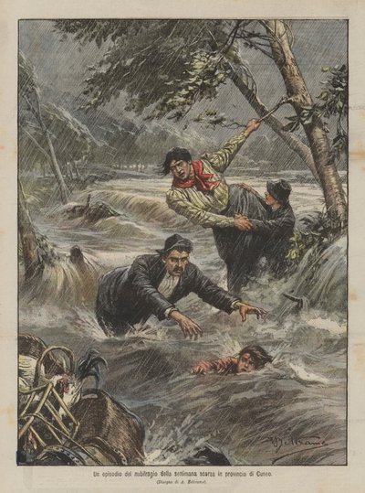 Geçen hafta Cuneo ilinde fırtınanın bir bölümü by Achille Beltrame