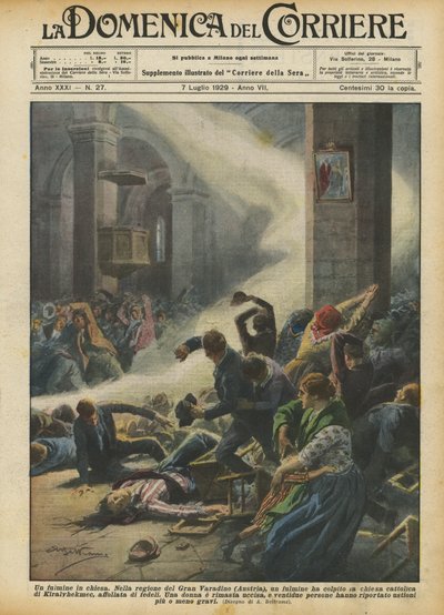 Kilisede yıldırım by Achille Beltrame