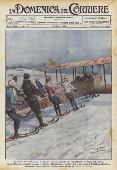 Yeni bir kış sporu, skiplane by Achille Beltrame