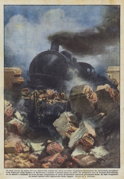 Duvara karşı bir tren by Achille Beltrame