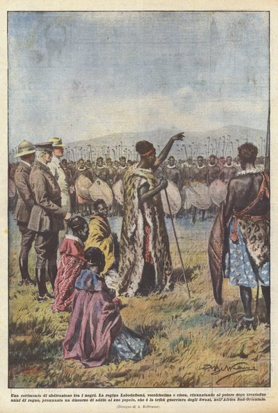 Siyahlar arasında tahttan feragat töreni by Achille Beltrame
