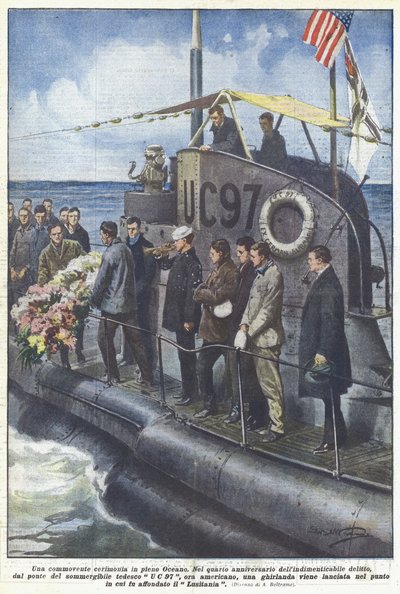 Okyanusun ortasında hareketli bir tören by Achille Beltrame