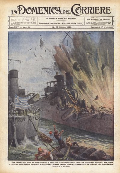 Pire limanında bir trajedi (Yunanistan) by Achille Beltrame